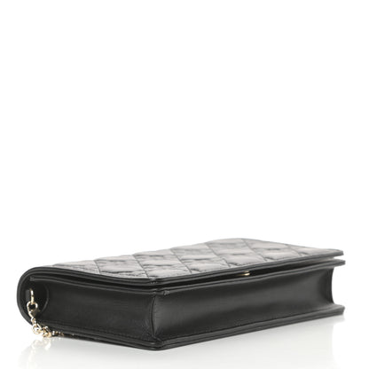 Christian Dior Lambskin Cannage Lady Dior Chain Wallet Black 5 of 13