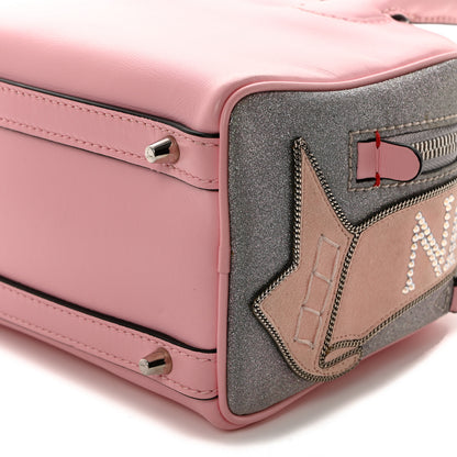 Christian Louboutin Calfskin Paris Glitter Nano Marie Jane Pepite Tote Eglantine Silver 10 of 10