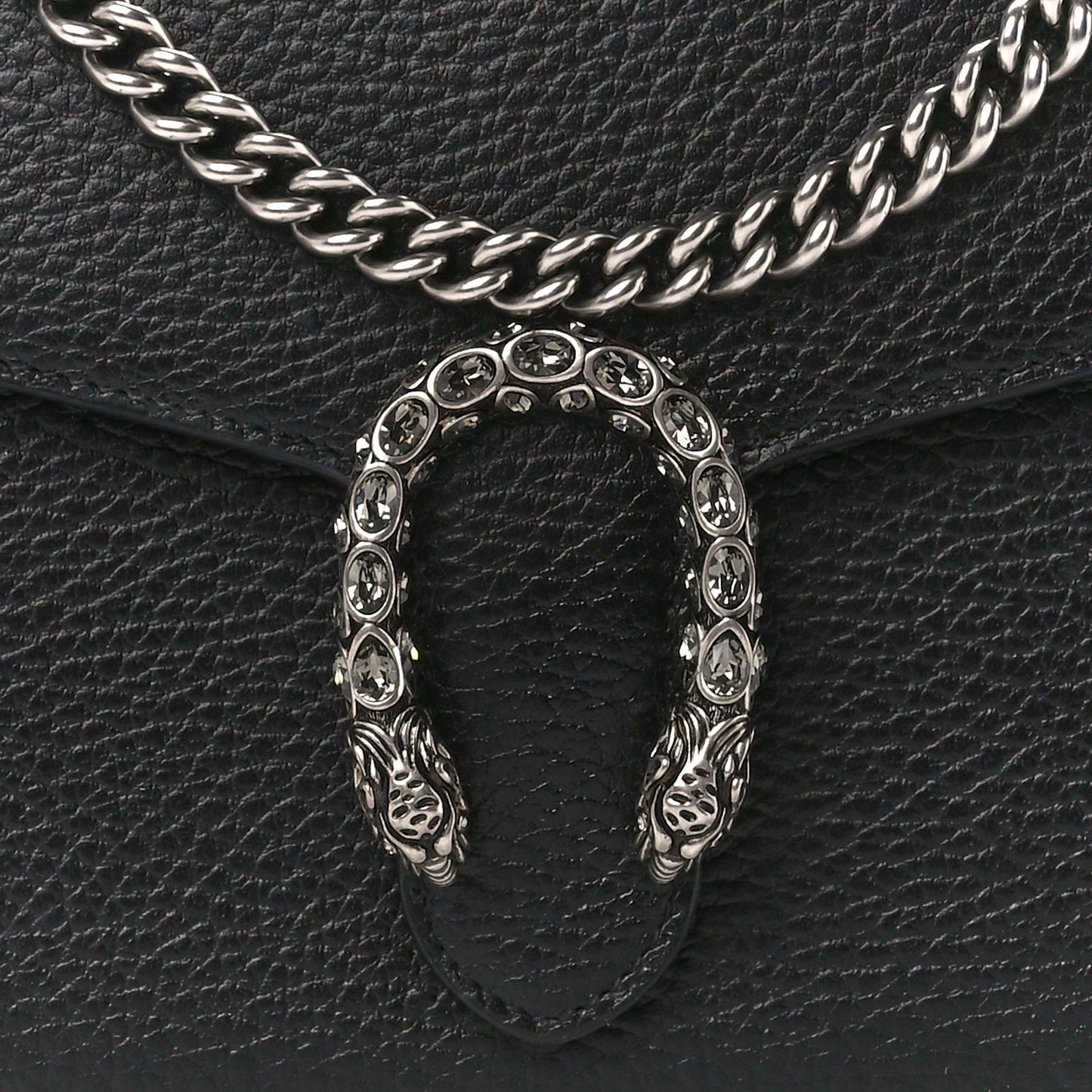 Calfskin Mini Dionysus Chain Wallet Black