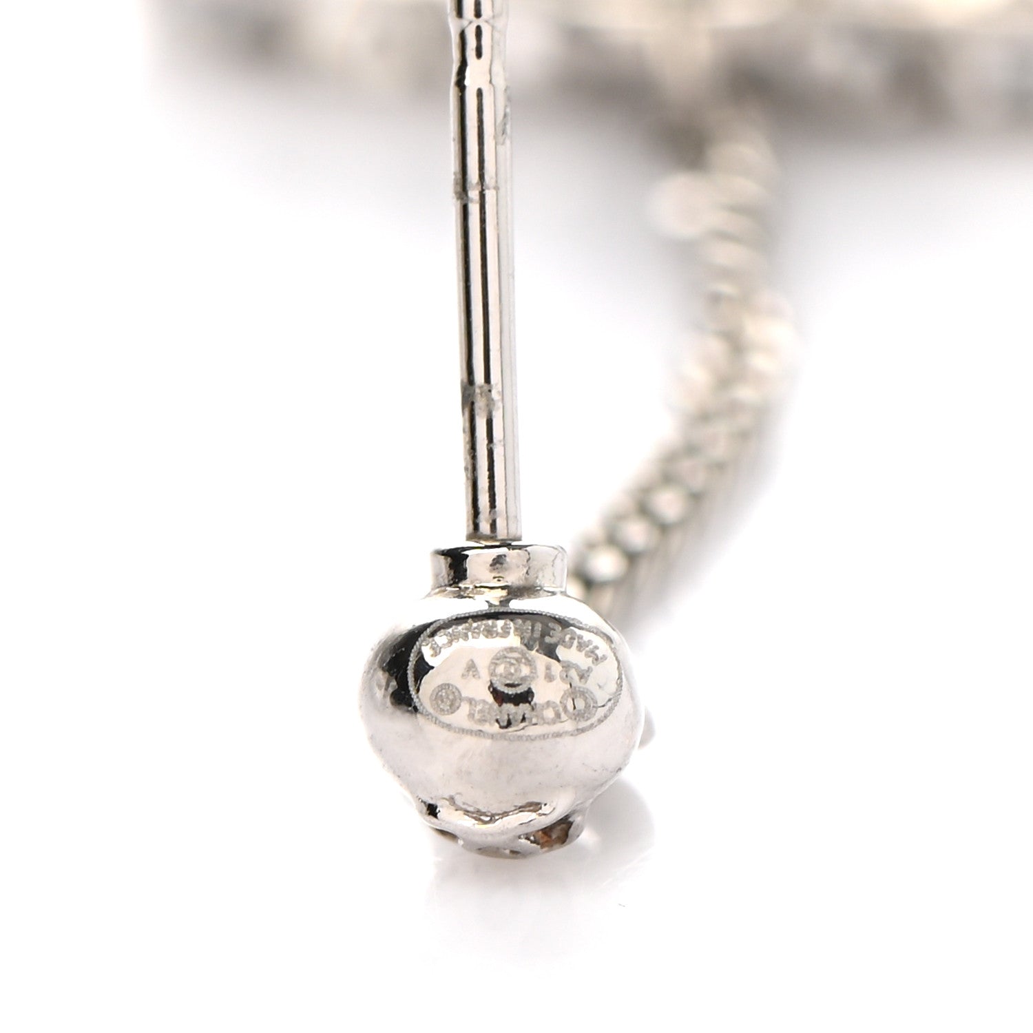 Chanel Baguette Crystal CC Drop Earrings Silver 4 of 4