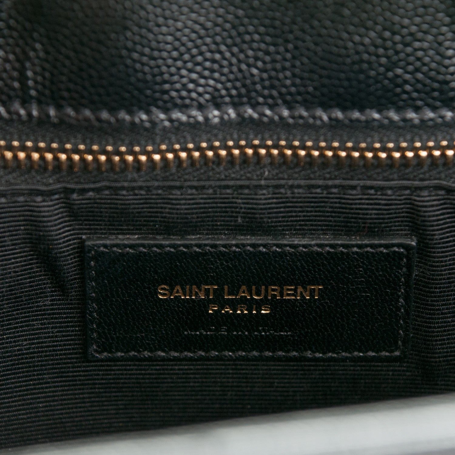 Saint Laurent Grain De Poudre Matelasse Chevron Monogram Shopping Bag Black 6 of 7