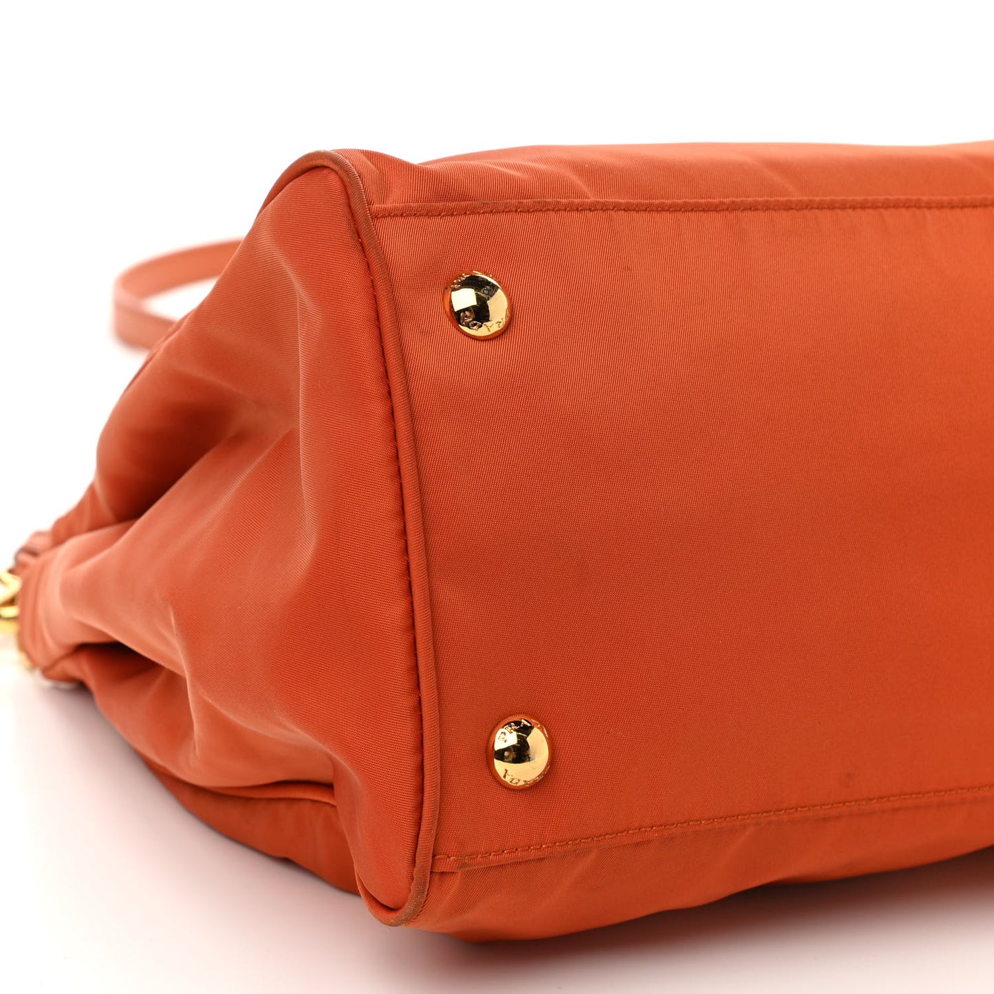 Saffiano Tessuto Nylon Shopping Satchel Orange