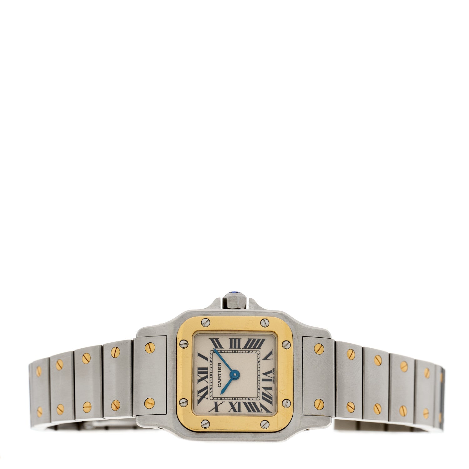 Cartier Stainless Steel 18K Yellow Gold 24mm Santos De Cartier Galbee Quartz Watch 2 of 5