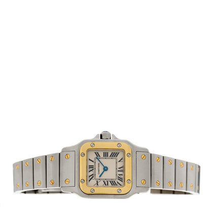 Cartier Stainless Steel 18K Yellow Gold 24mm Santos De Cartier Galbee Quartz Watch 2 of 5
