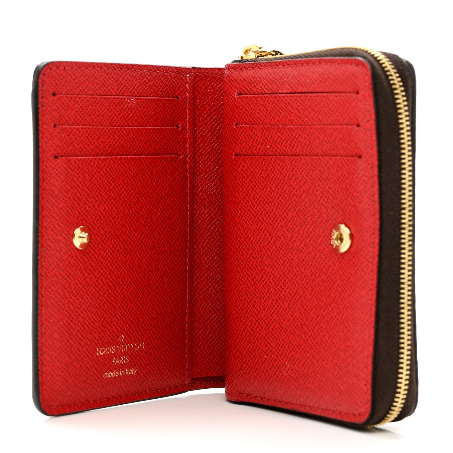 Louis Vuitton Damier Ebene Lou Zippy Compact Wallet Cerise Red 5 of 6