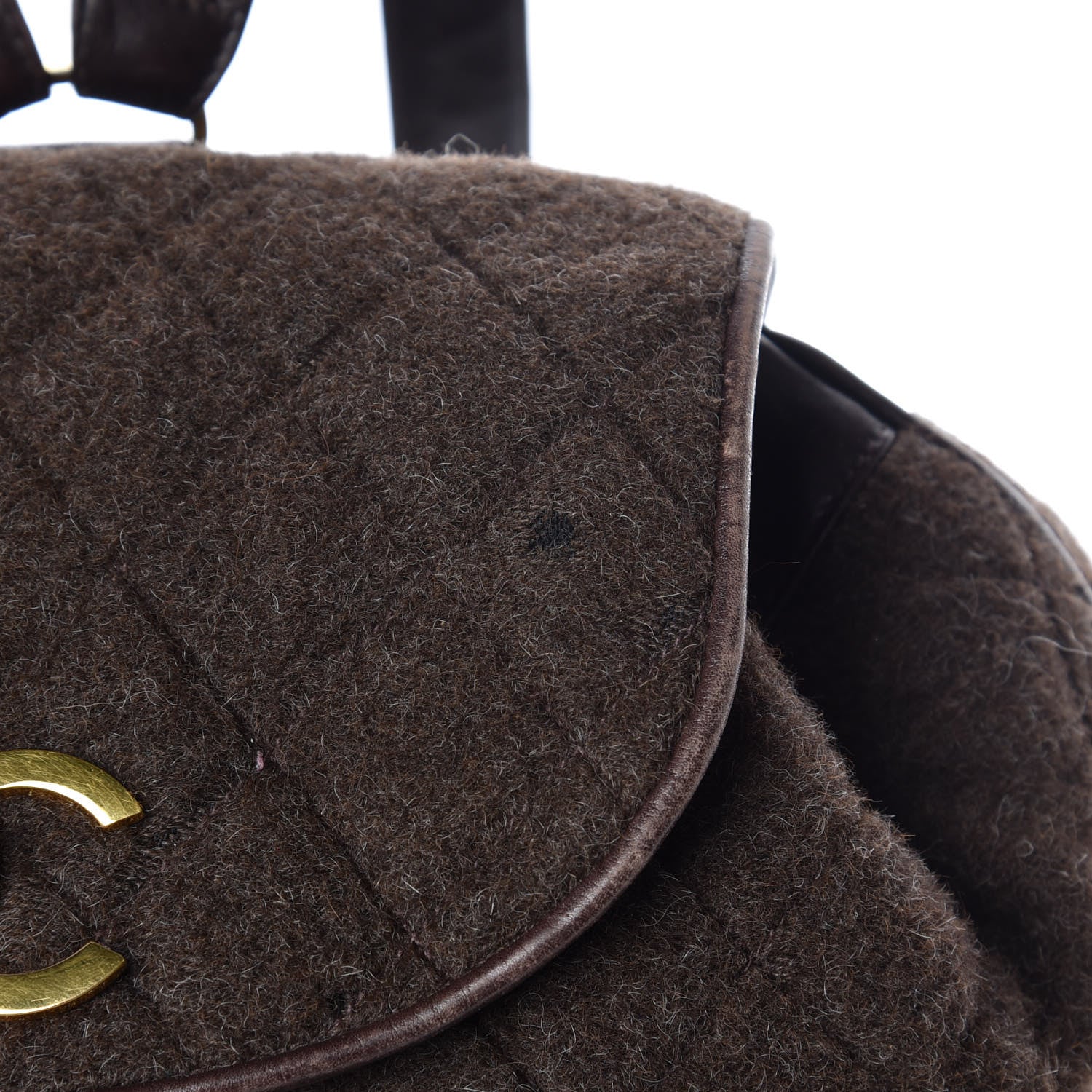 Chanel Wool Quilted Backpack Brown 15 of 15