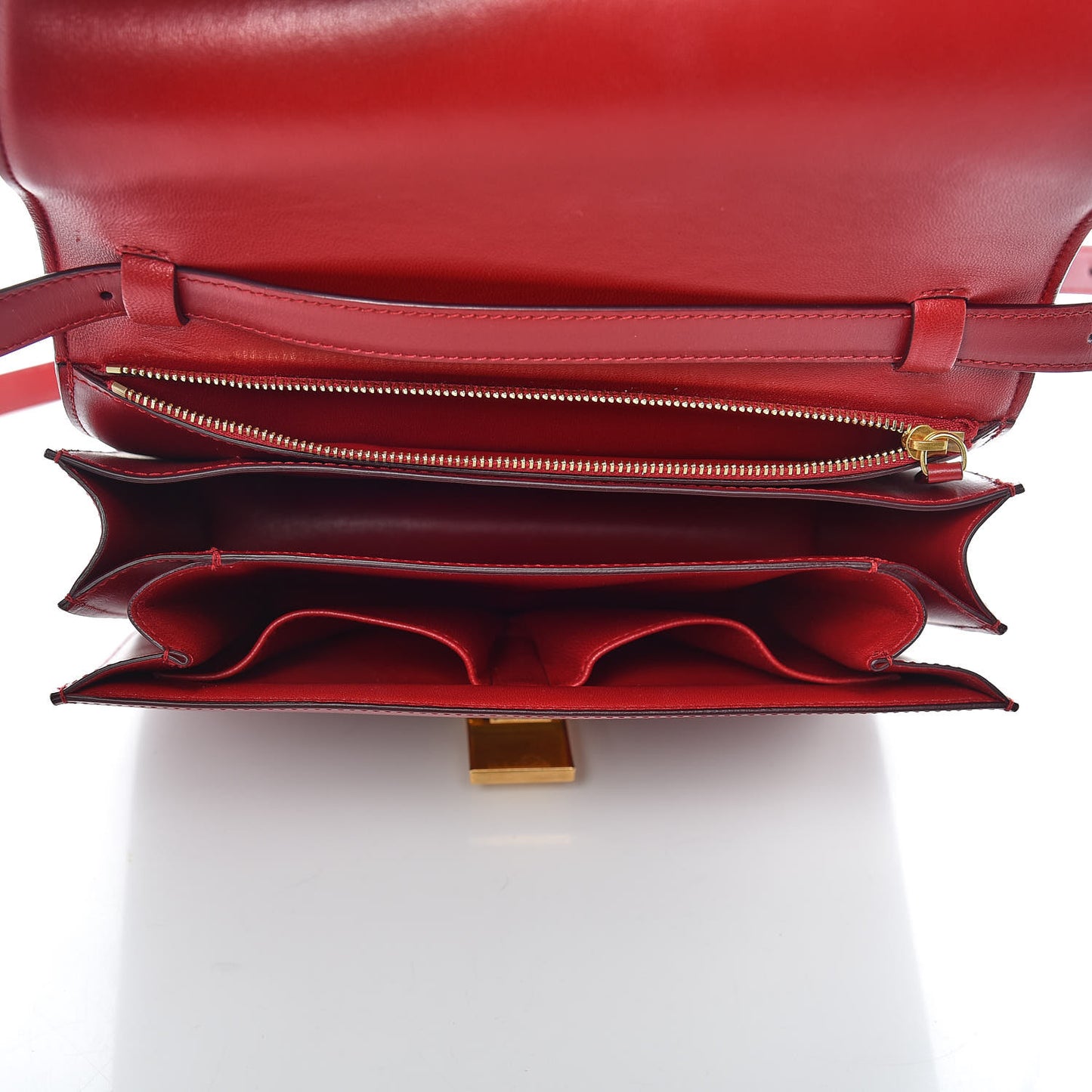 Box Calfskin Medium Classic Box Flap Bag Red