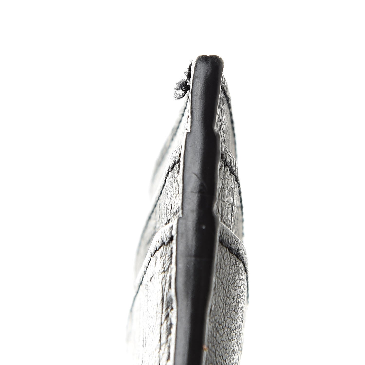 Saint Laurent Calfskin Crocodile Embossed Monogram Credit Card Case Black 8 of 8