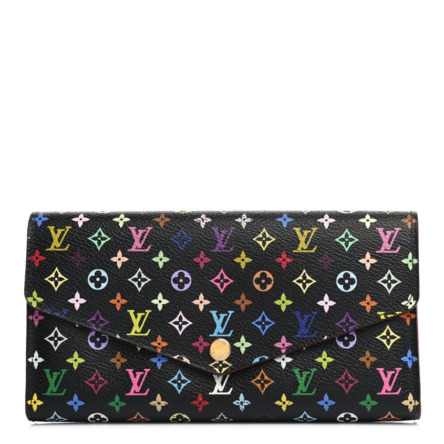 Louis Vuitton Monogram Multicolor Sarah Wallet NM Black Grenade 1 of 6