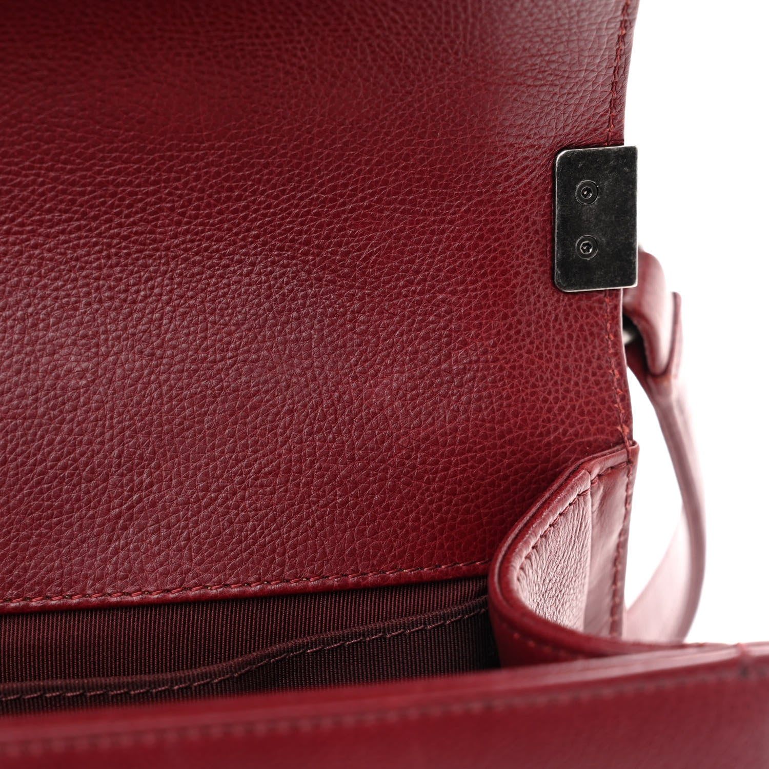 Chanel Calfskin Double Stitch Medium Boy Flap Burgundy 11 of 14