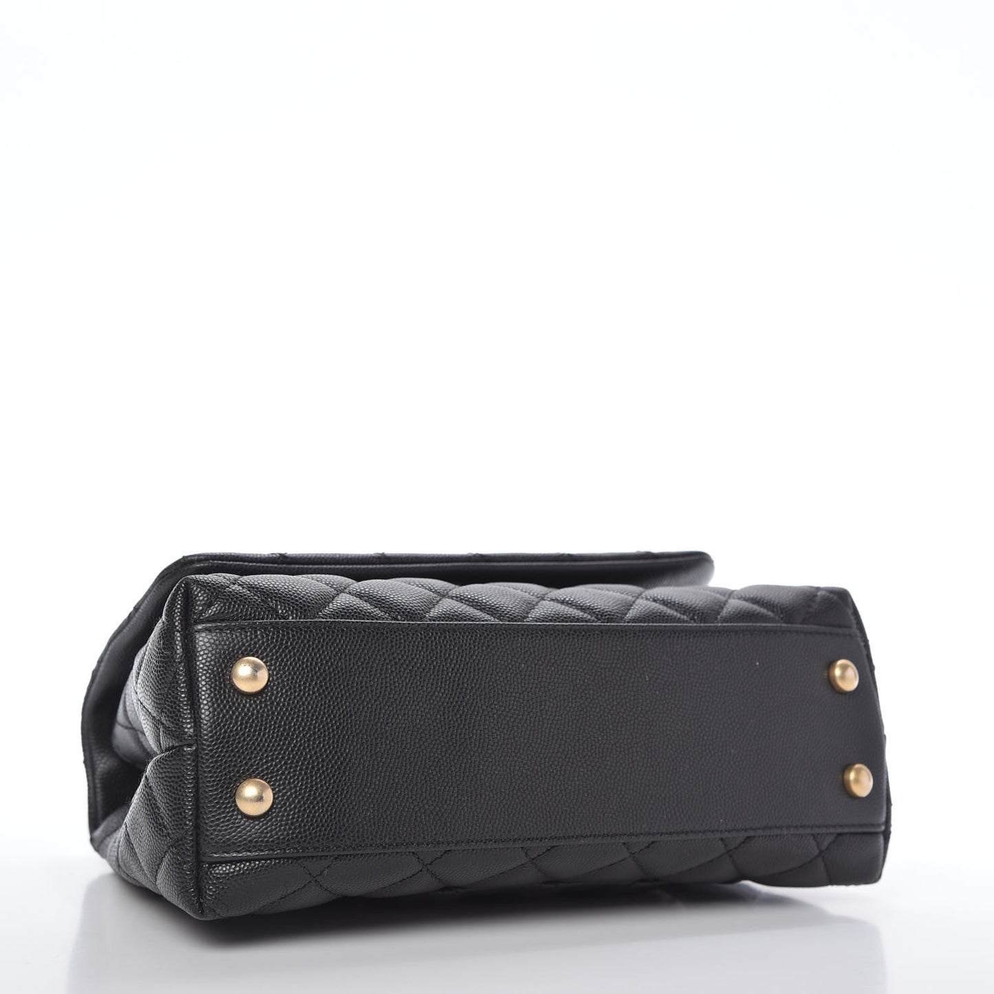 Caviar Quilted Mini Coco Handle Flap Black