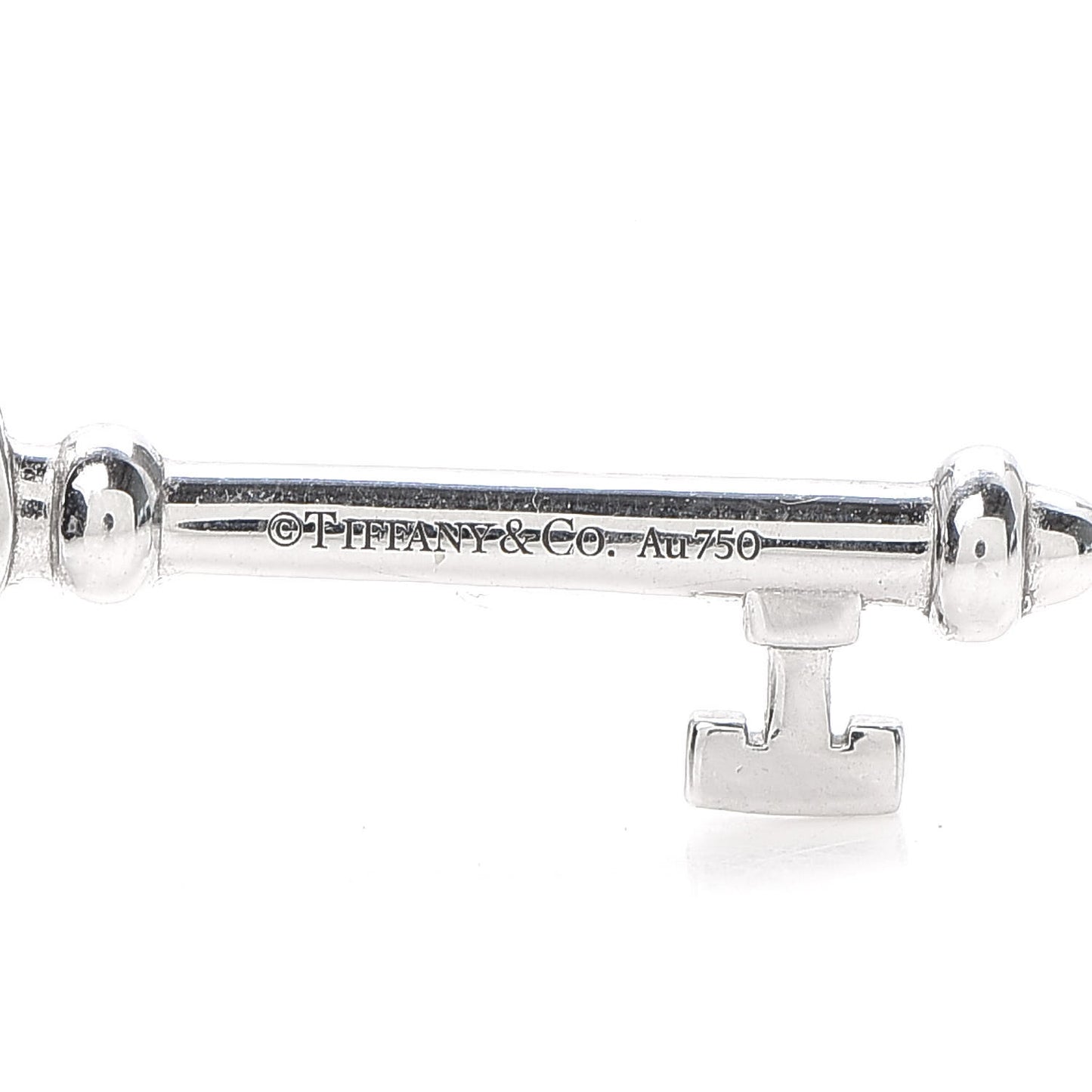 18K White Gold Diamond Atlas Pierced Key Pendant