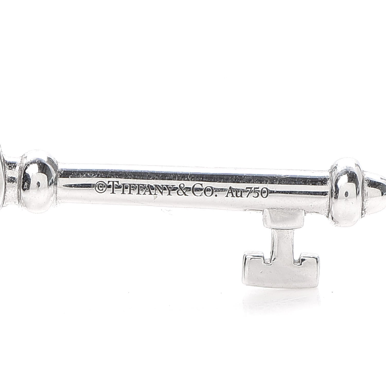 Tiffany 18K White Gold Diamond Atlas Pierced Key Pendant 3 of 4