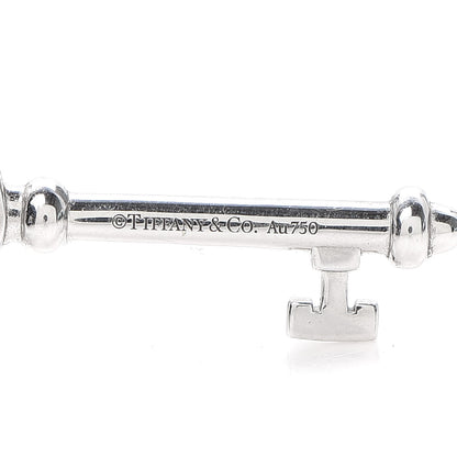 Tiffany 18K White Gold Diamond Atlas Pierced Key Pendant 3 of 4