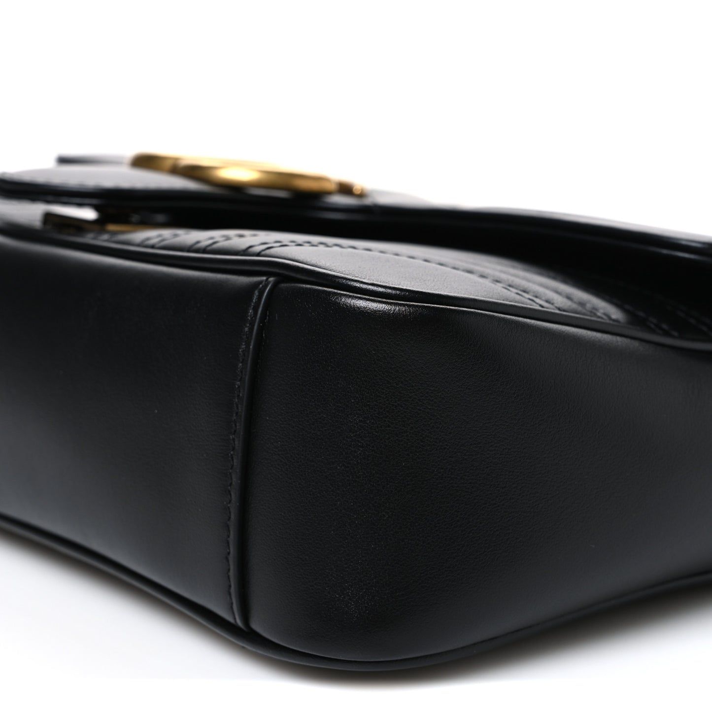 Calfskin Matelasse Small GG Marmont Shoulder Bag Black