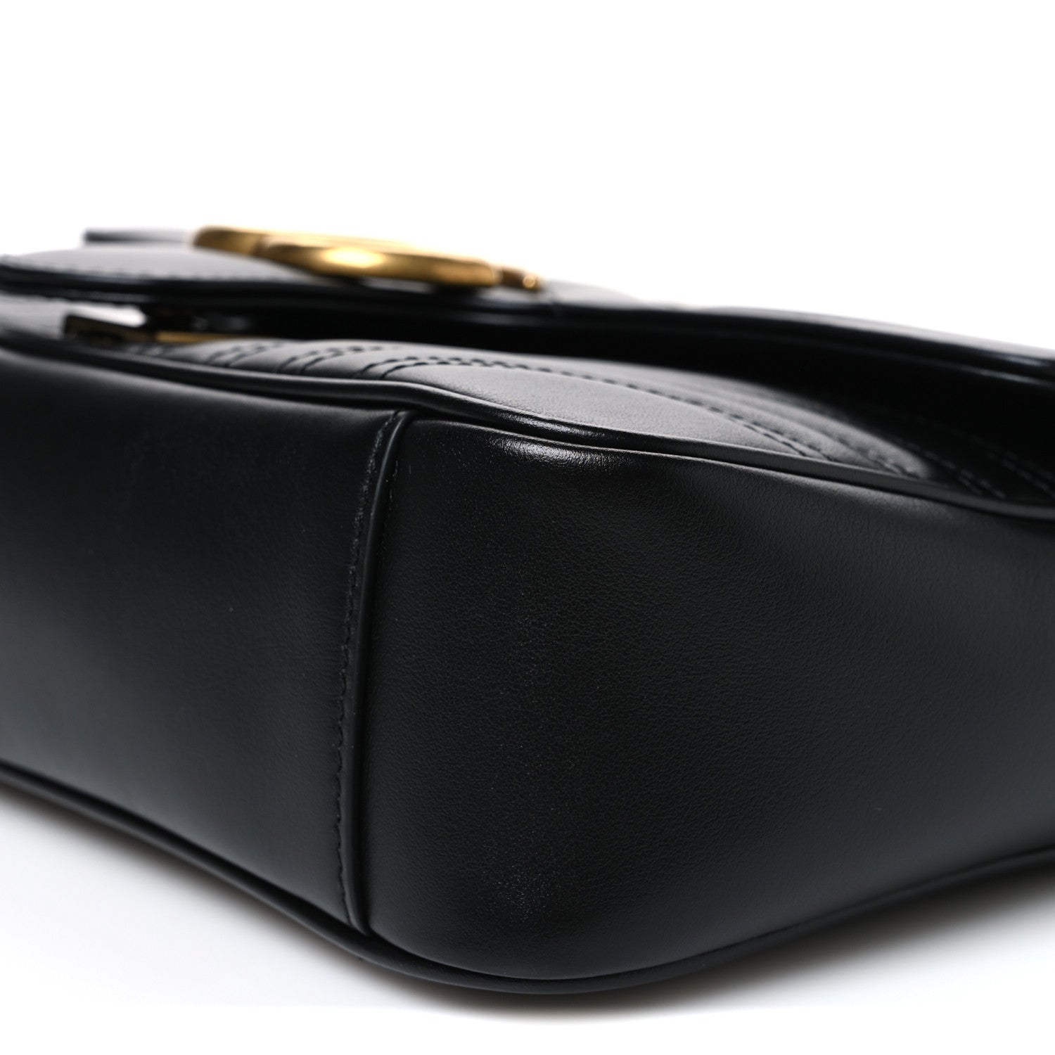 Gucci Calfskin Matelasse Small GG Marmont Shoulder Bag Black 10 of 10