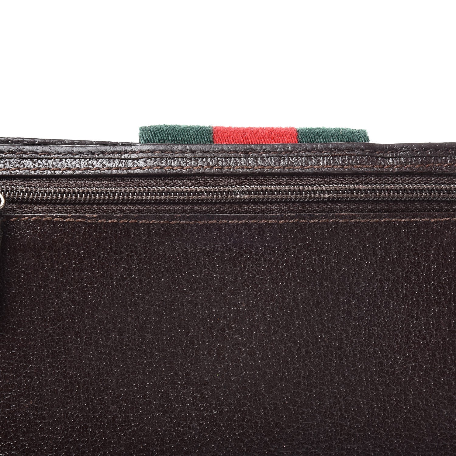Gucci Monogram Calfskin Ladies Web Continental Wallet Beige Ebony Cocoa 8 of 13