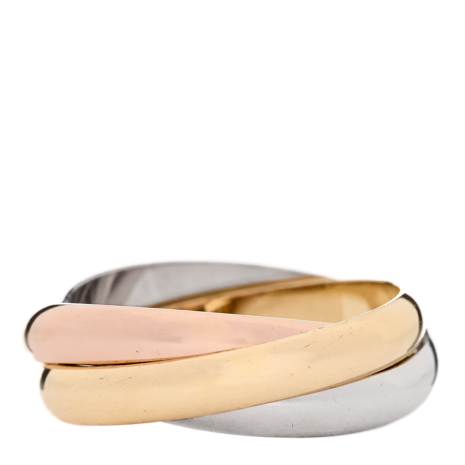 Cartier 18K Pink Yellow White Gold Classic Trinity Ring 59 8.75 3 of 5