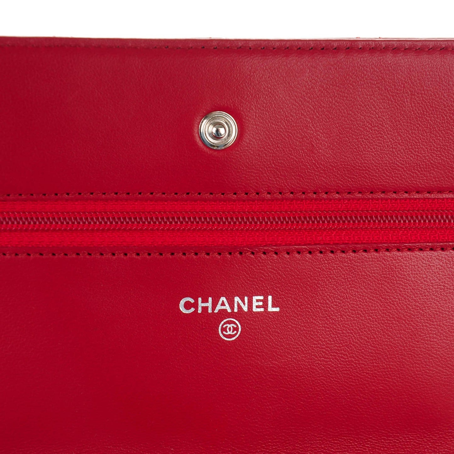 Lambskin Quilted Wallet On Chain WOC Red