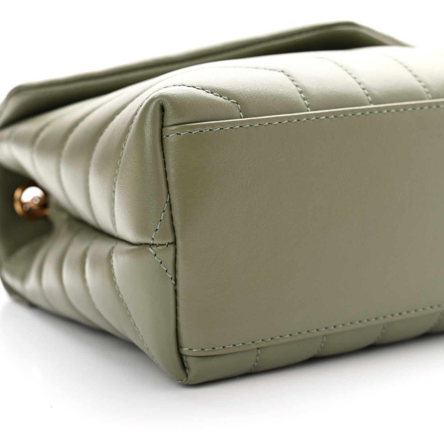 Calfskin Y Quilted Monogram Small Loulou Chain Satchel Light Sage