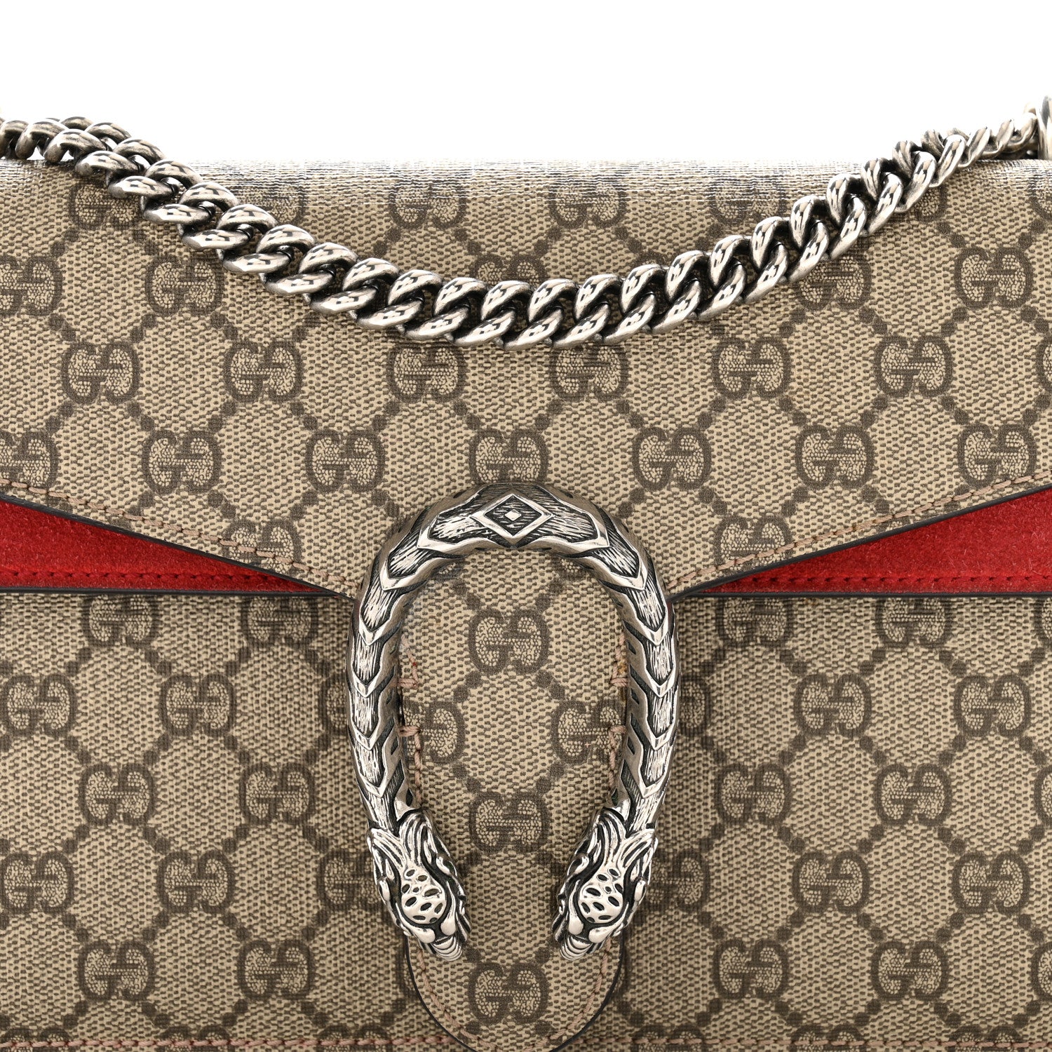 Gucci GG Supreme Monogram Small Dionysus Shoulder Bag Red 9 of 13