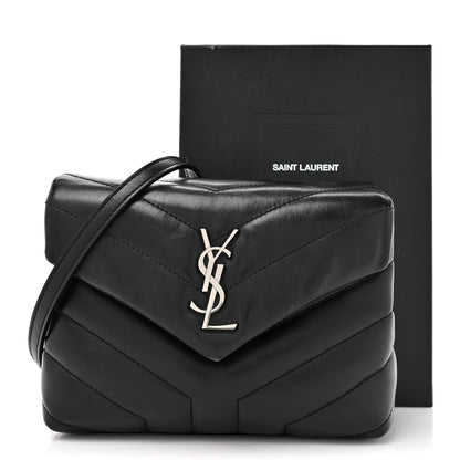 Saint Laurent Calfskin Y Quilted Monogram Toy Loulou Crossbody Bag Black 17 of 17