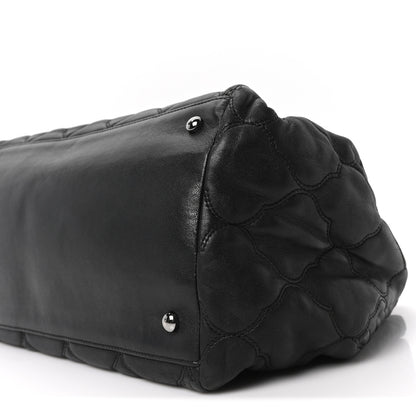 Chanel Lambskin Cells Accordion Tote Black 10 of 10