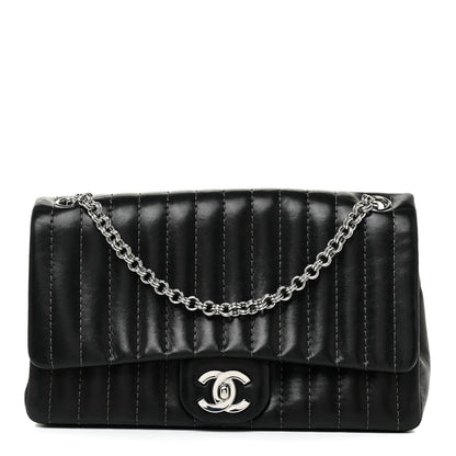 Chanel Lambskin Vertical Quilted Medium Single Flap Black 1 of 23