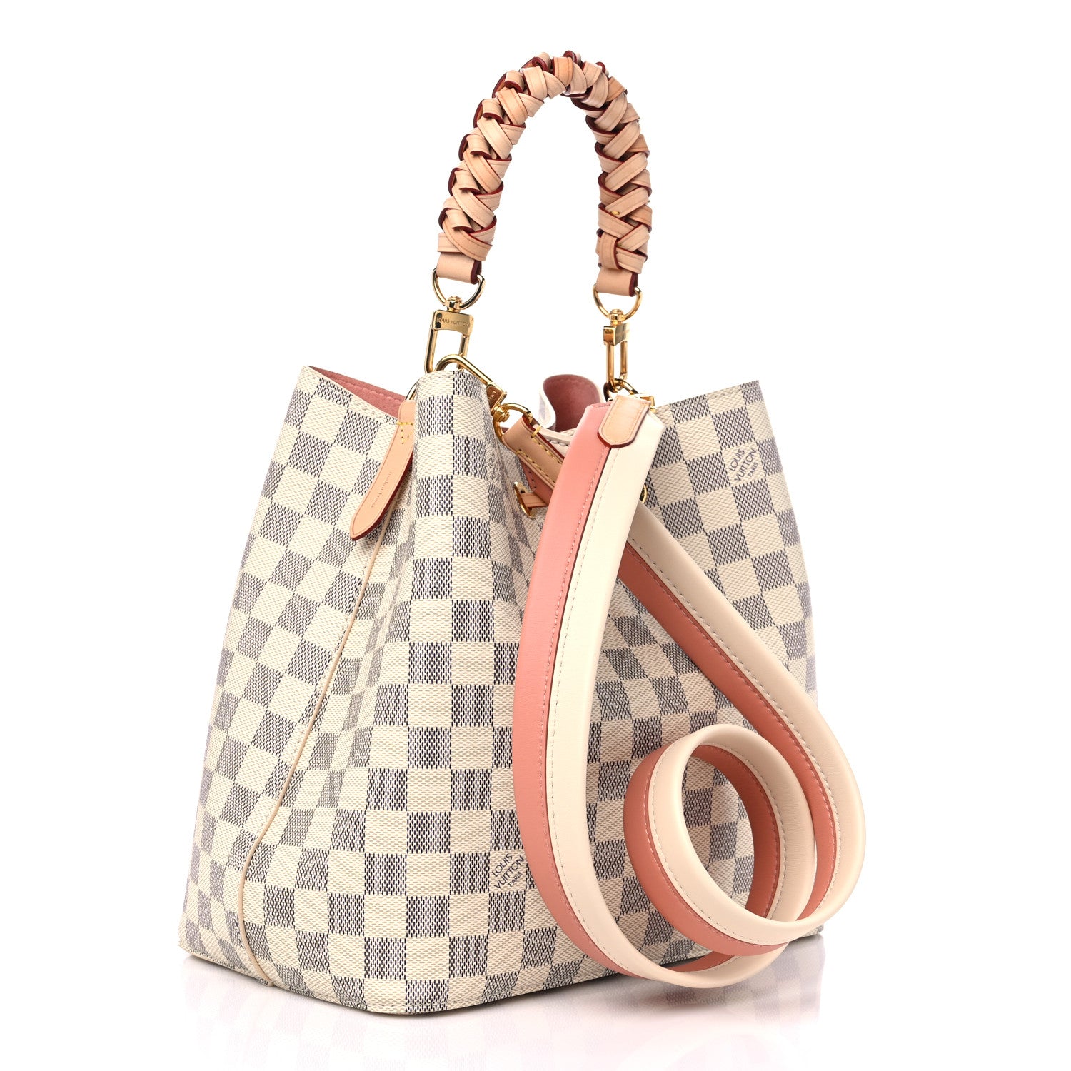 Louis Vuitton Damier Azur Braided Neonoe MM Peach Cream 1290334