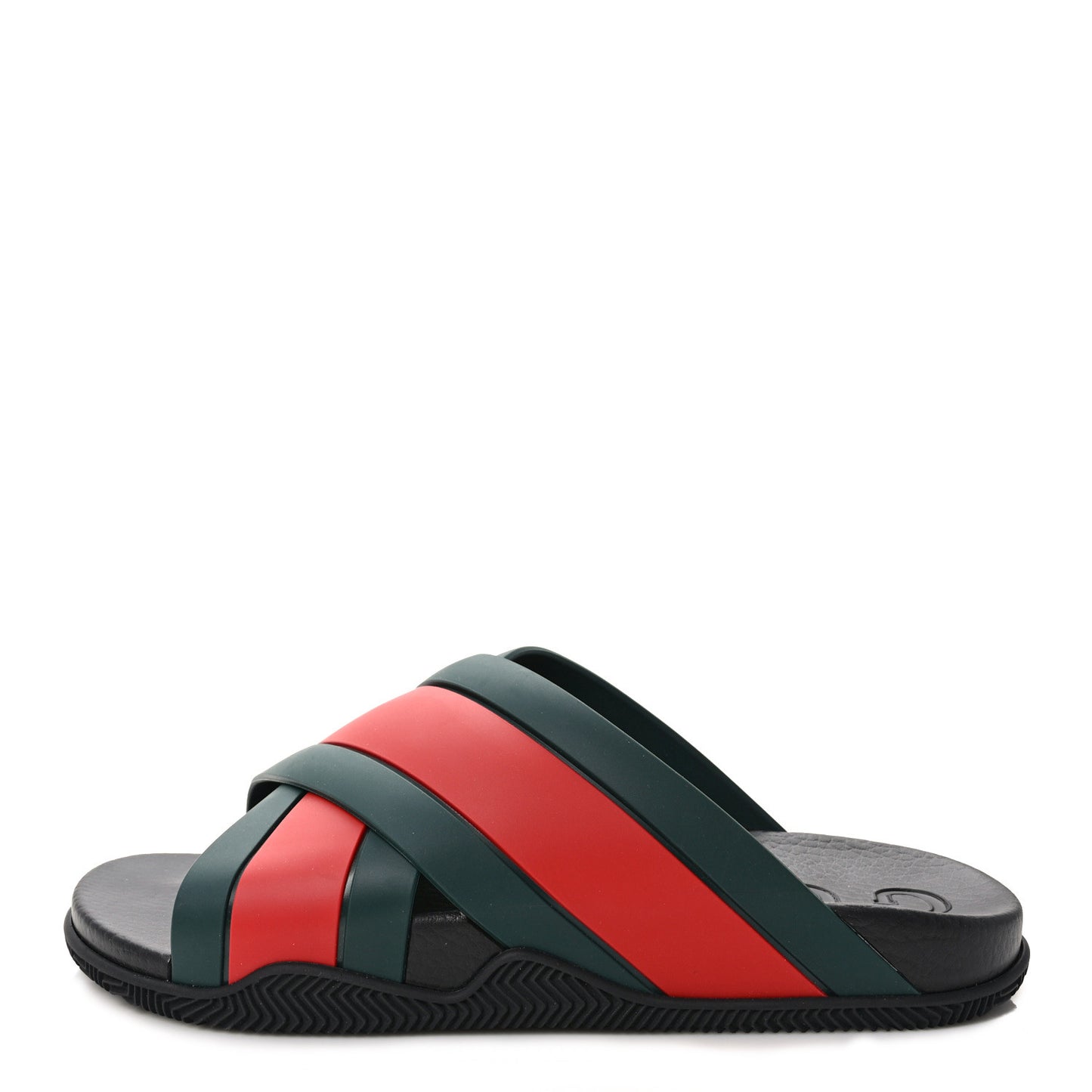 Rubber Web Mens Criss Cross Slide Sandals 9 Green Red