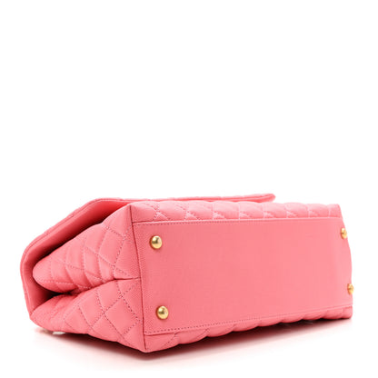 Chanel Caviar Quilted Small Coco Handle Flap Pink 4 of 11