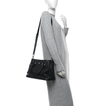 Prada Vitello Phenix Top Handle Bag Black 2 of 15