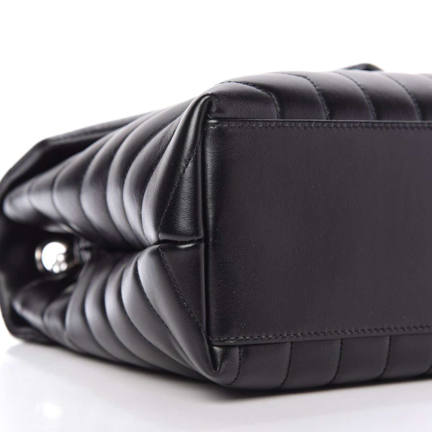 Calfskin Y Quilted Monogram Medium Loulou Chain Satchel Black