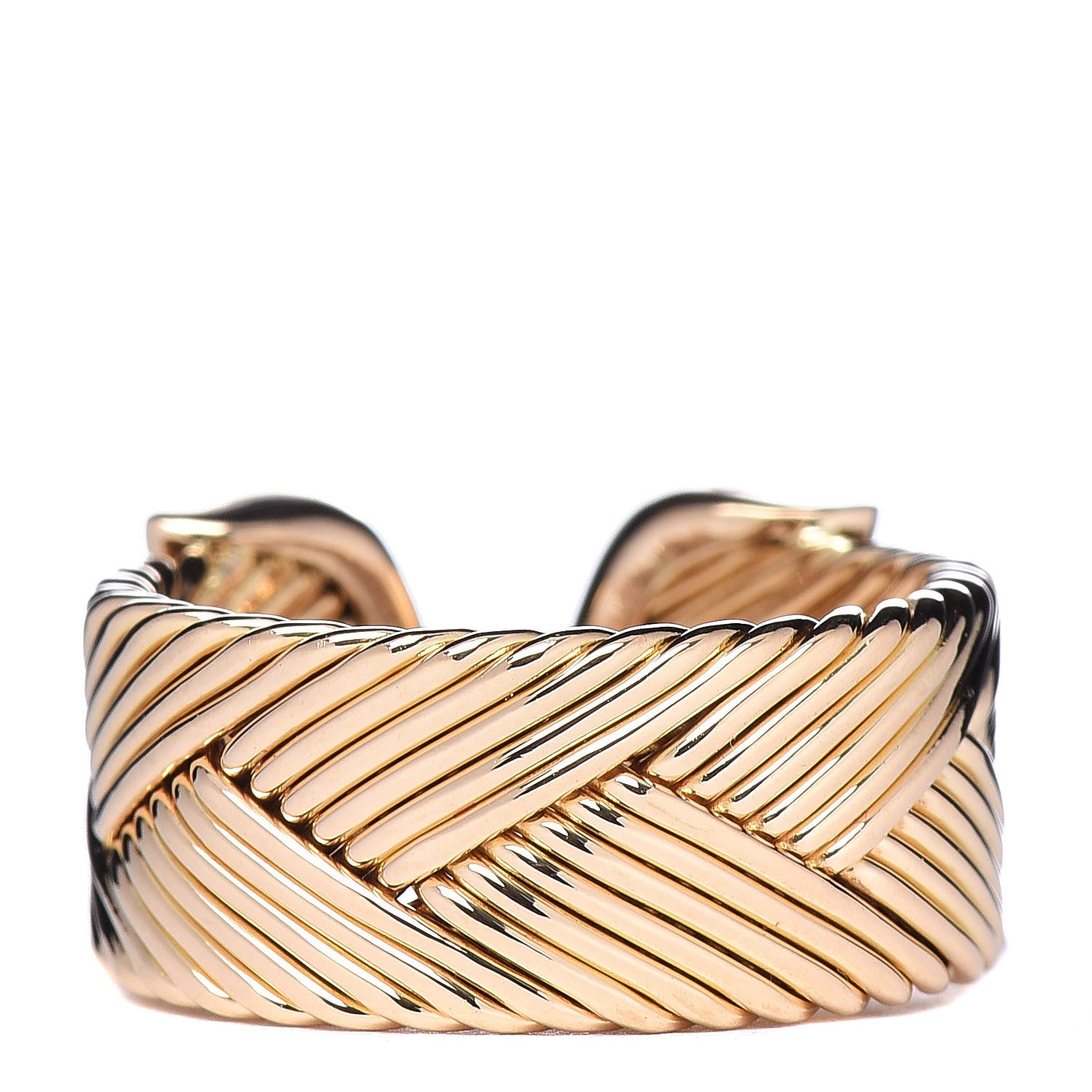 Cartier 18K Yellow Gold Diamond C De Ring 51 5.75 4 of 6