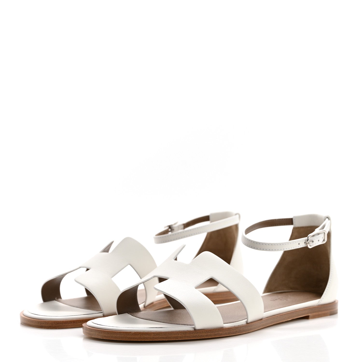 Hermes Calfskin Santorini Sandals 41 White 3 of 9