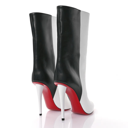 Christian Louboutin Calfskin Astrilarge 100 Booties 39 White Black 5 of 7