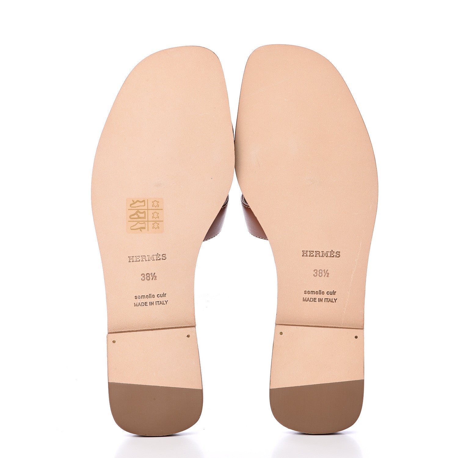 Hermes Box Calfskin Oran Sandals 38.5 Gold 5 of 8
