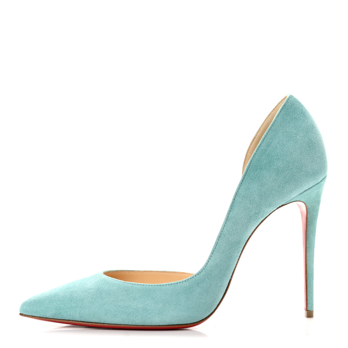 Christian Louboutin Suede Iriza 100 Pumps 37.5 Turquoise 1 of 9