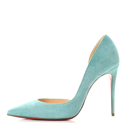 Christian Louboutin Suede Iriza 100 Pumps 37.5 Turquoise 1 of 9