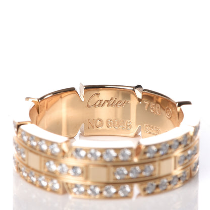 Cartier 18K Yellow Gold Diamond 6mm Tank Francaise Ring 52 6 4 of 6