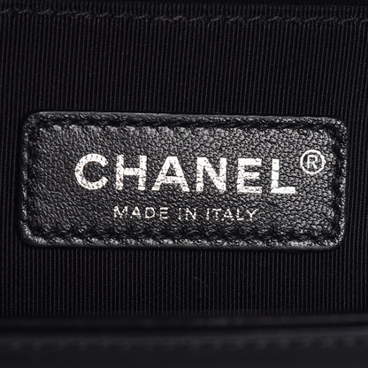 Chanel Patent Glitter PVC Chevron Quilted Medium Boy Flap Black Silver 6 of 7