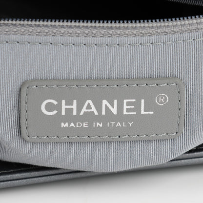 Chanel Metallic Calfskin Quilted Large Boy Flap Dark Silver 6 of 7