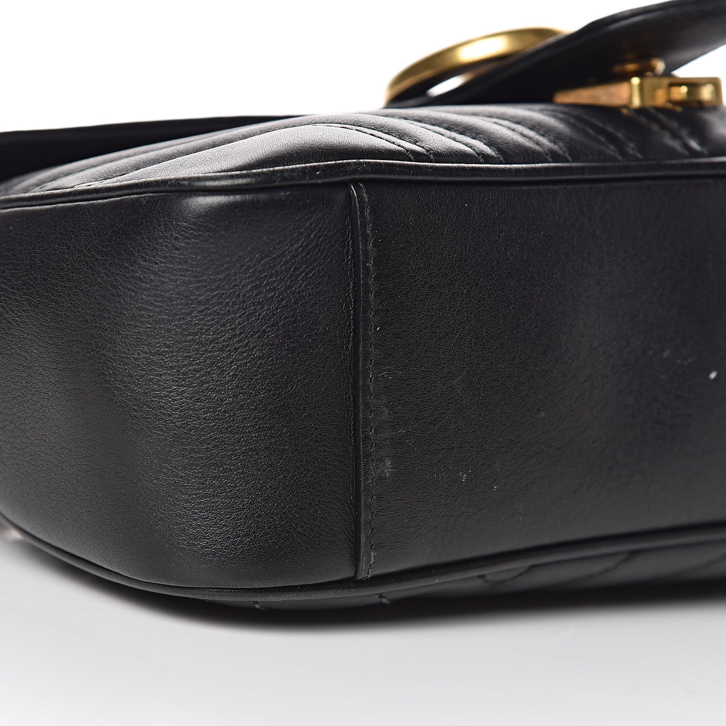 Calfskin Matelasse Small GG Marmont Shoulder Bag Black