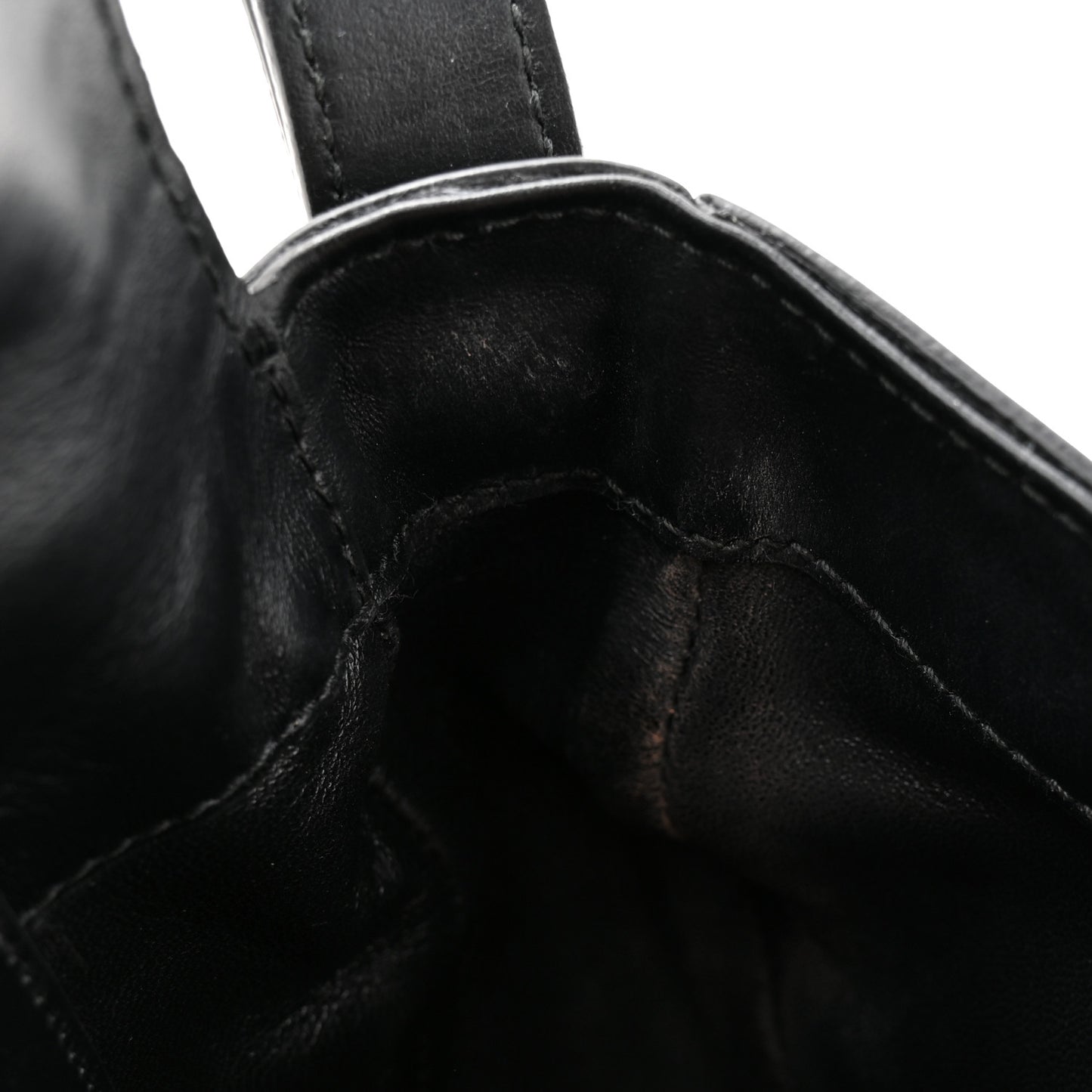 Soft Calfskin Triangle Arque Flap Shoulder Bag Black