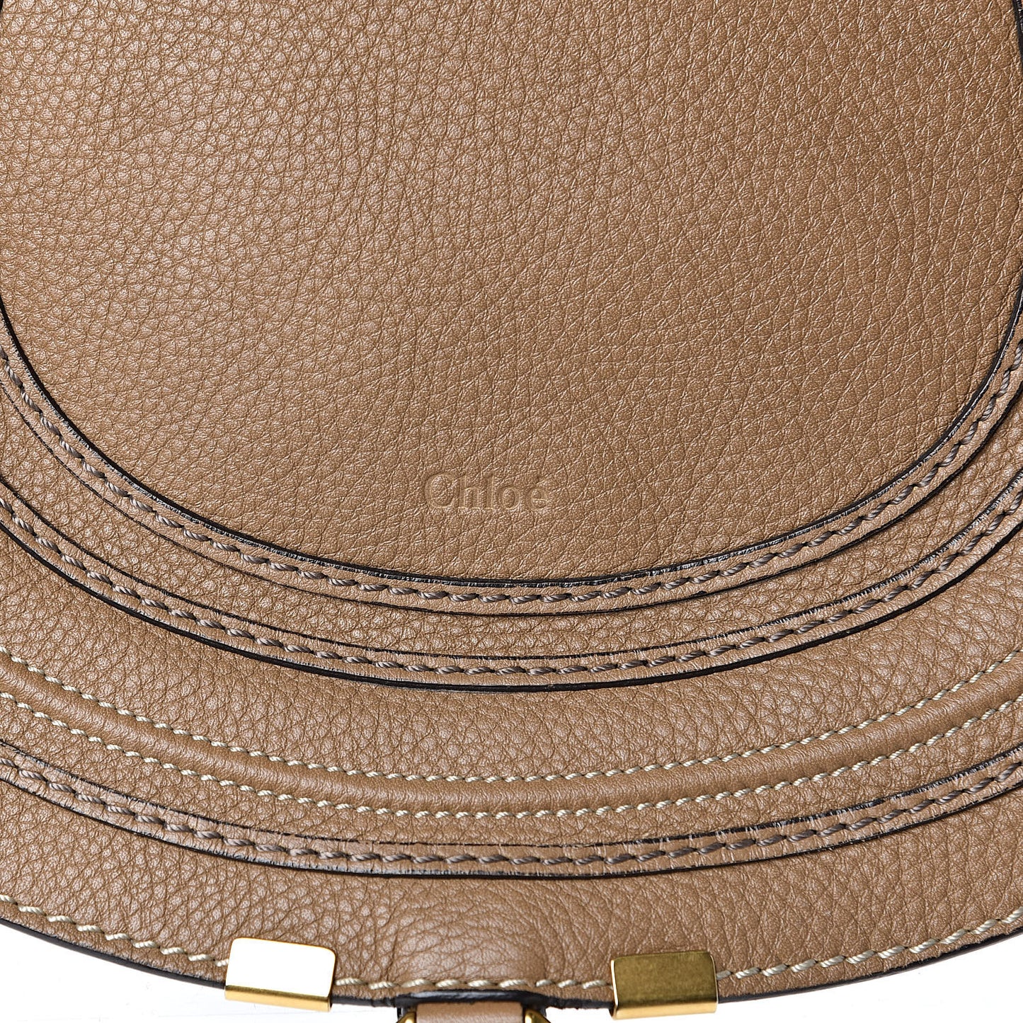 Calfskin Medium Marcie Round Crossbody Bag Nut
