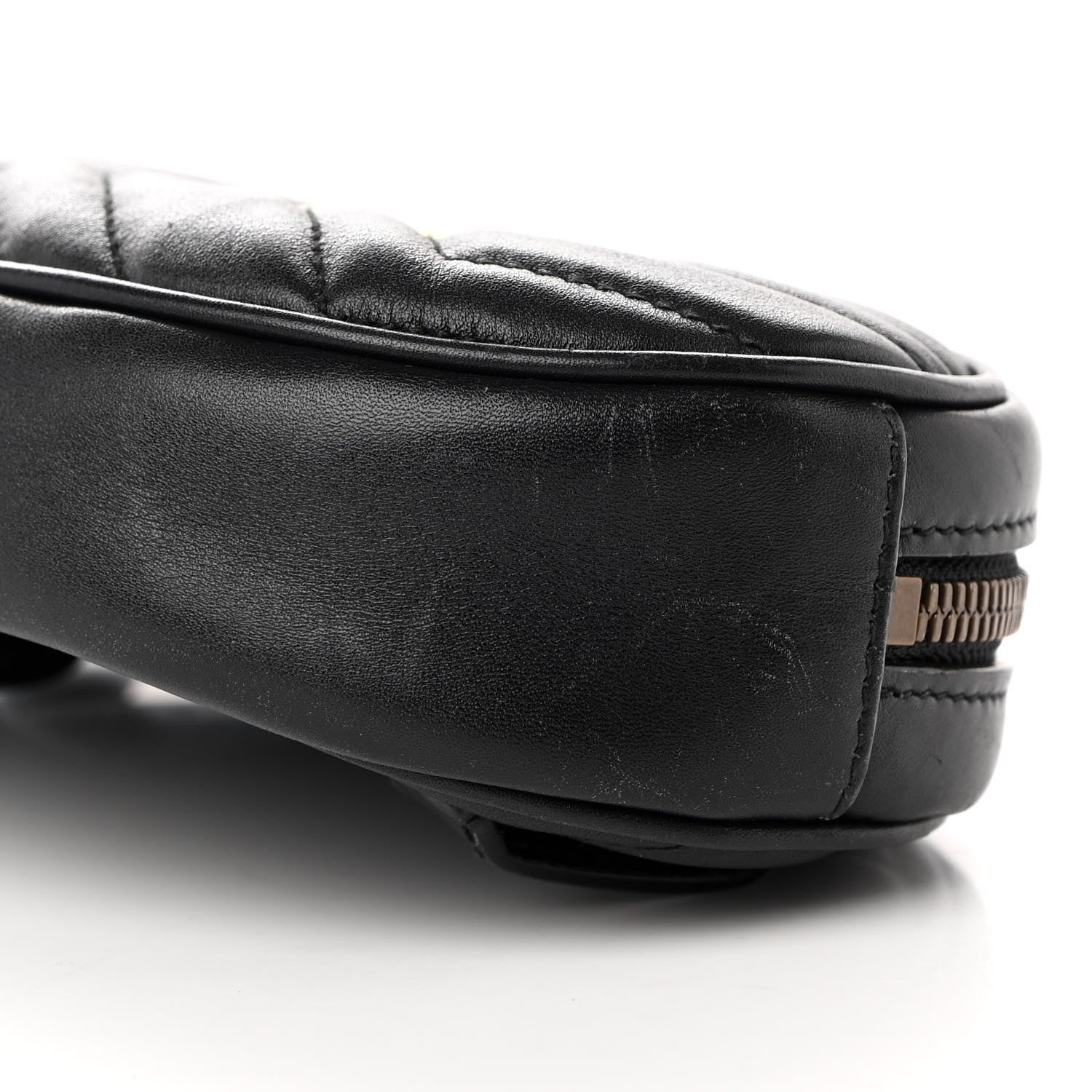 Gucci Calfskin Matelasse GG Marmont Belt Bag 85 34 Black 10 of 20