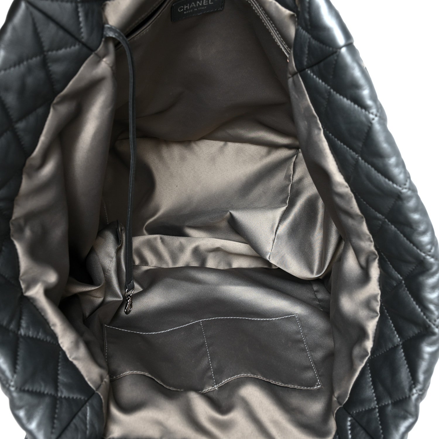 Chanel Metallic Lambskin Quilted Large Week End on Mars Tote Dark Grey 6 of 15