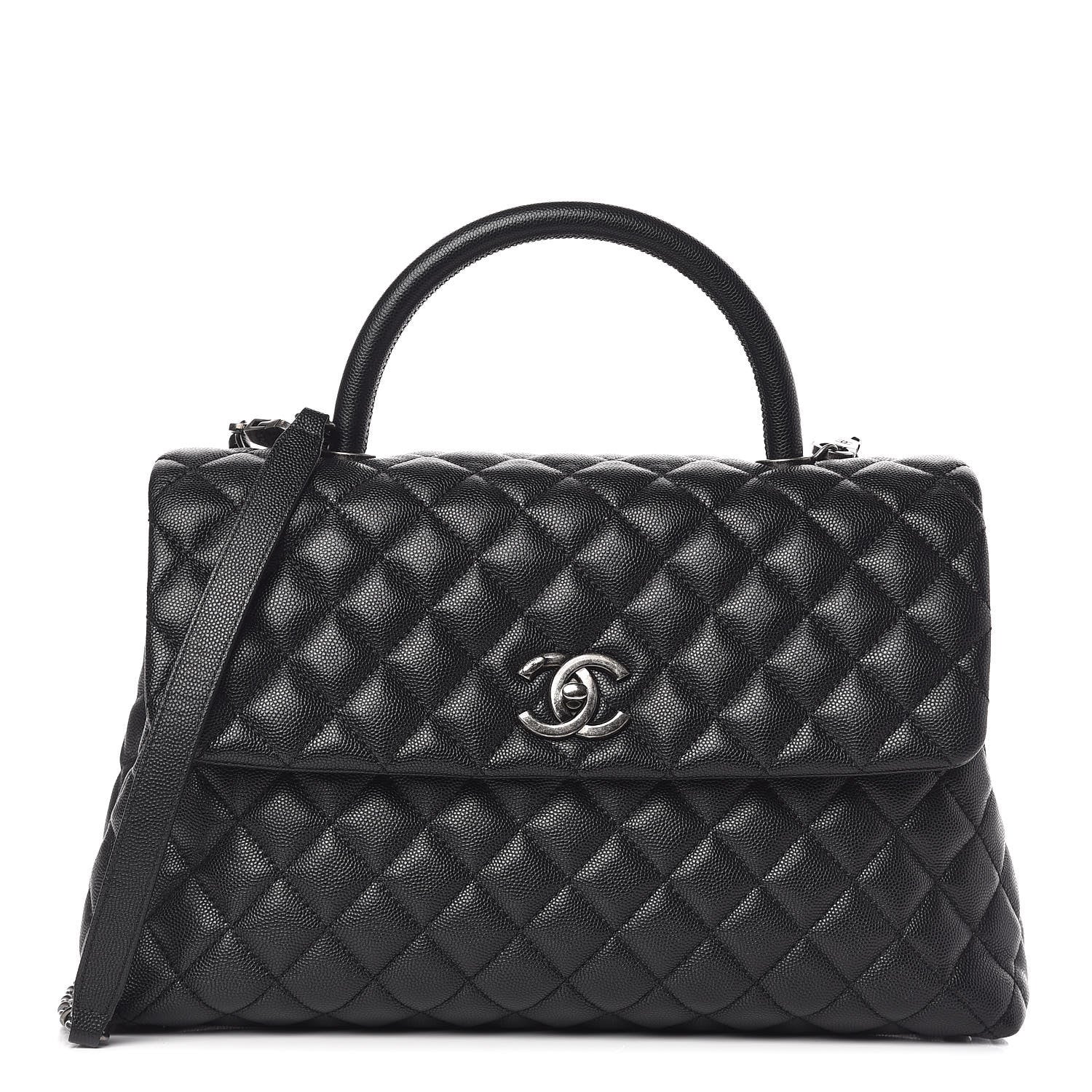 Chanel Caviar Quilted Medium Coco Handle Flap Black 1 of 12