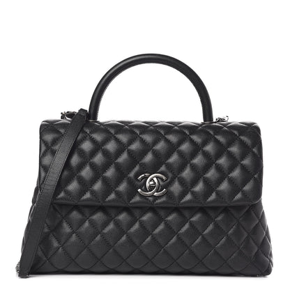 Chanel Caviar Quilted Medium Coco Handle Flap Black 1 of 12