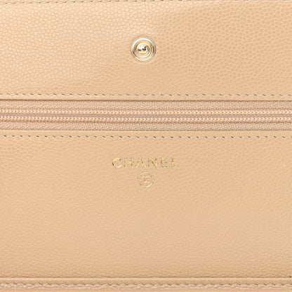Chanel Caviar Quilted Wallet On Chain WOC Beige 6 of 13
